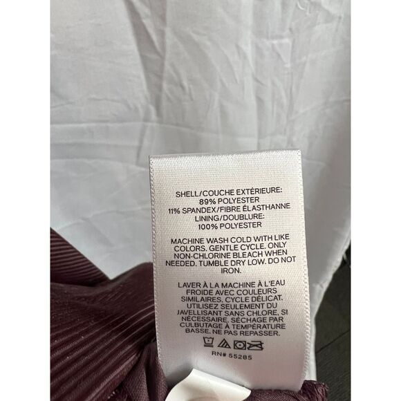 Express Mauve Velvet Pleated Long Sleeve Dress Party Cocktail Evening Formal - Picture 6 of 8